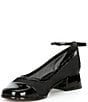 Color:Black - Image 4 - Dorothy Patent Mesh Ankle Strap Mary Jane Pumps