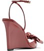 Schutz Elodie Wedge Bow Leather Ankle Strap Dress Sandals - Image 3
