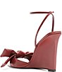 Schutz Elodie Wedge Bow Leather Ankle Strap Dress Sandals - Image 5