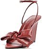 Schutz Elodie Wedge Bow Leather Ankle Strap Dress Sandals - Image 6