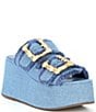 Color:Azul/Summer Jeans - Image 1 - Enola Buckle Denim Platform Sandals