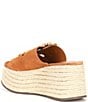 Color:Miele - Image 3 - Enola Buckle Suede Platform Espadrille Wedge Sandals