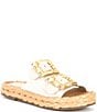Color:Pearl - Image 1 - Enola Rope Suede Chunky Espadrille Sandals