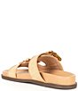 Color:Beige - Image 3 - Enola Sporty Raffia Buckle Detail Banded Slide Sandals