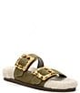 Color:Matcha - Image 1 - Enola Weekend Sporty Suede Buckle Detail Slide Sandals