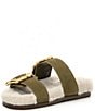 Color:Matcha - Image 4 - Enola Weekend Sporty Suede Buckle Detail Slide Sandals