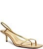 Color:Ouro Claro - Image 1 - Heloise Metallic Slingback Thong Dress Sandals