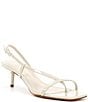 Color:Pearl - Image 1 - Heloise Patent Slingback Thong Dress Sandals