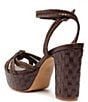 Color:Dark Chocolate - Image 5 - Kathleen Platform Woven Leather Ankle Strap Platform Sandals