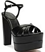 Schutz Keefa High Leather Platform Ankle Strap Sandals - Image 1