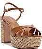 Schutz Keefa Raffia Leather Platform Block Heel Sandals - Image 1