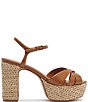 Schutz Keefa Raffia Leather Platform Block Heel Sandals - Image 2