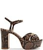 Schutz Keefa Snake Print Leather Platform Block Heel Sandals - Image 2