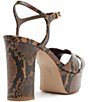 Schutz Keefa Snake Print Leather Platform Block Heel Sandals - Image 3