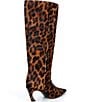 Schutz Lexi Leopard Print Calf Hair Pointed Toe Tall Boots - Image 2