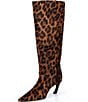 Schutz Lexi Leopard Print Calf Hair Pointed Toe Tall Boots - Image 4