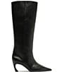 Schutz Lexi Mid Leather Pointed Toe Tall Boots - Image 2