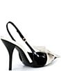 Schutz Liora Patent Leather Bow Pointed Slingback Stiletto Pumps - Image 2