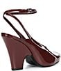 Schutz Liv Patent Leather Pointed Peep Toe Ankle Strap Sculpted Wedge Pumps - Image 2