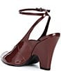 Schutz Liv Patent Leather Pointed Peep Toe Ankle Strap Sculpted Wedge Pumps - Image 3