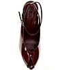 Schutz Liv Patent Leather Pointed Peep Toe Ankle Strap Sculpted Wedge Pumps - Image 5