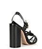 Color:Black - Image 2 - Mahi Knotted Leather Buckle Dress Sandals