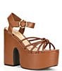 Color:New Caramelo - Image 1 - Mahi Knotted Platform Ankle Strap Sandals