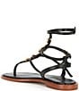 Color:Black - Image 3 - Malia Leather Stone Embellished Gladiator Sandals