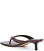 Schutz Marjorie Leather Square Toe Kitten Heel Thong Slide Sandals - Image 3