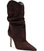 Schutz Maryana Slouch Nubuck Pointed Toe Stiletto Mid Calf Boots - Image 1