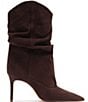 Schutz Maryana Slouch Nubuck Pointed Toe Stiletto Mid Calf Boots - Image 2