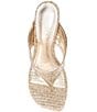 Schutz Maya Woven Metallic Square Toe Thong Sculpted Wedge Sandals - Image 5