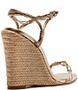 Schutz Nara Wedge Metallic Leather Sandals - Image 3