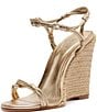 Schutz Nara Wedge Metallic Leather Sandals - Image 6