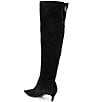 Schutz Odessa Suede Pointed Toe Kitten Heel Over The Knee Boots - Image 3