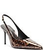 Schutz Paola Tortoise Print Patent Leather Pointed Toe Sling Pumps - Image 1