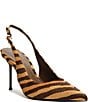 Schutz Paola Zebra Print Haircalf Slingback High Heel Pumps - Image 1