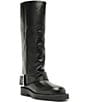 Schutz Patrice Up Leather Tall Buckle Strap Moto Boots - Image 1