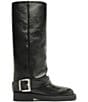 Schutz Patrice Up Leather Tall Buckle Strap Moto Boots - Image 2