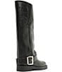 Schutz Patrice Up Leather Tall Buckle Strap Moto Boots - Image 3