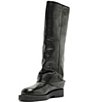 Schutz Patrice Up Leather Tall Buckle Strap Moto Boots - Image 6