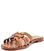 Color:Miele - Image 6 - Phoenix Flat Leather Slide Sandals