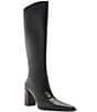 Schutz Raffaela Up Leather Pointed Toe Block Heel Tall Boots - Image 1