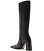 Schutz Raffaela Up Leather Pointed Toe Block Heel Tall Boots - Image 5