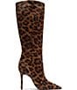 Schutz Samira Leopard Print Calf Hair Pointed Toe Stiletto Tall Boots - Image 2