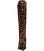 Schutz Samira Leopard Print Calf Hair Pointed Toe Stiletto Tall Boots - Image 4