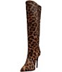 Schutz Samira Leopard Print Calf Hair Pointed Toe Stiletto Tall Boots - Image 6