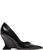 Schutz Siena Leather Pointed Toe Sculpted Wedge Dress Pumps - Image 2
