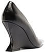 Schutz Siena Leather Pointed Toe Sculpted Wedge Dress Pumps - Image 3