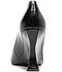 Schutz Siena Leather Pointed Toe Sculpted Wedge Dress Pumps - Image 4